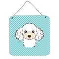 Micasa Checkerboard Blue White Poodle Aluminum Metal Wall Or Door Hanging Prints, 6 x 6 In. MI250729
